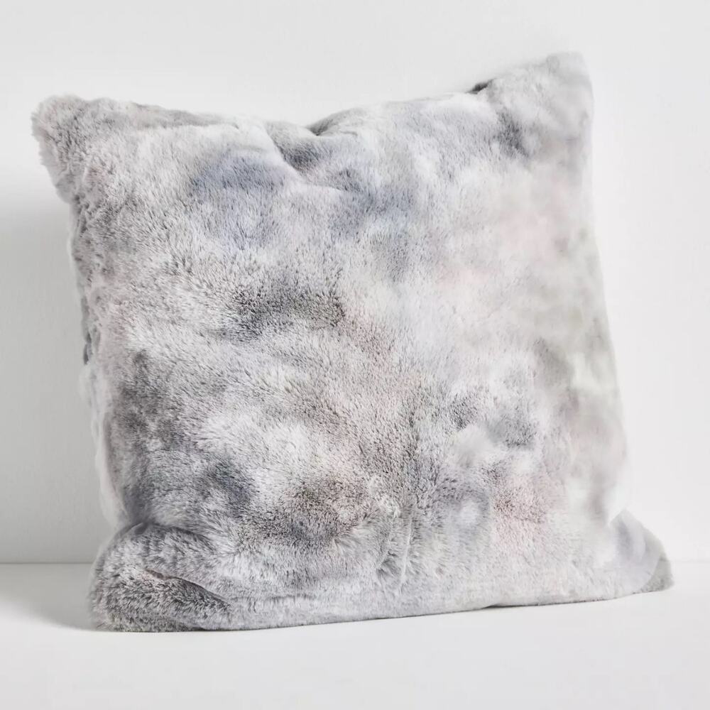 Anthropologie Luxe Sculpted Faux-Fur Pillow – Silver – Discontinued - Picture 3 of 4